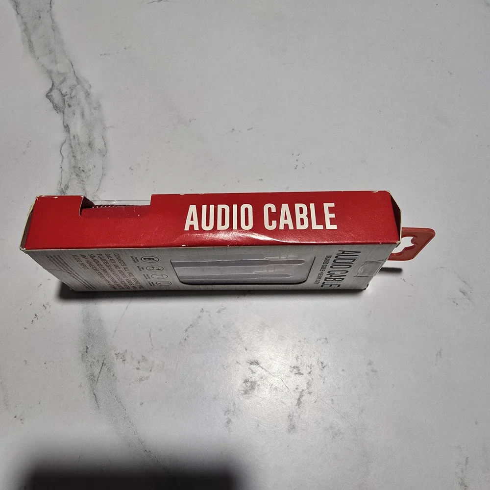 Luxshare Audio Cable, 3ft. Heavy Duty Braided Cable, (AUX3BR001) Red, Brand New